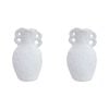2PK LVD Ceramic Vase Home/Room Decor 18.5cm Textured White