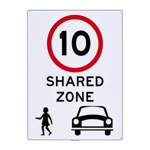 Sandleford 450 x 600mm Shared Zone Plastic Sign