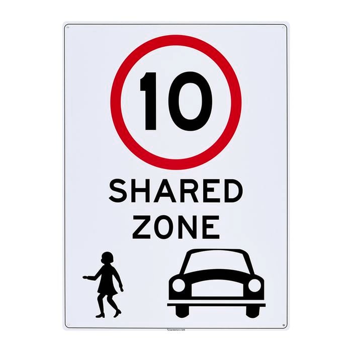 Sandleford 450 x 600mm Shared Zone Plastic Sign