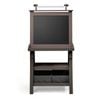 Costway Kids Art Easel Set White Chalk Board Stand With Paper Brown