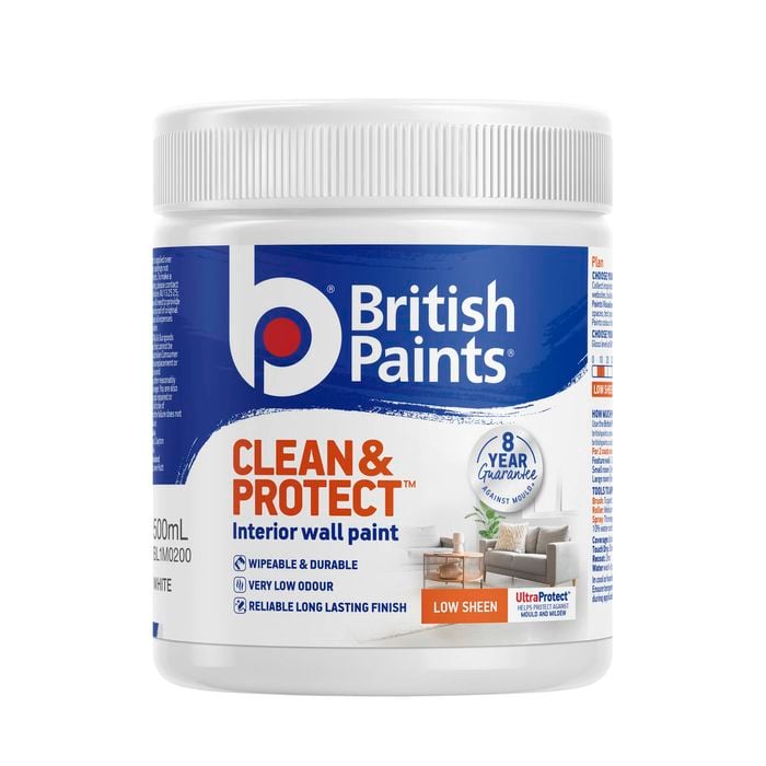 British Paints Clean And Protect White Low Sheen - 500ml