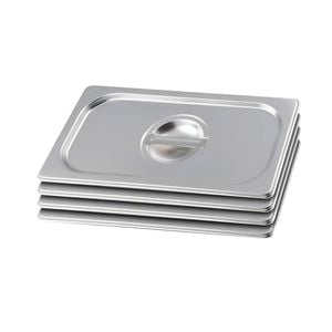 SOGA 4 Pack Stainless Steel Gastronorm Pan Lids 1/3