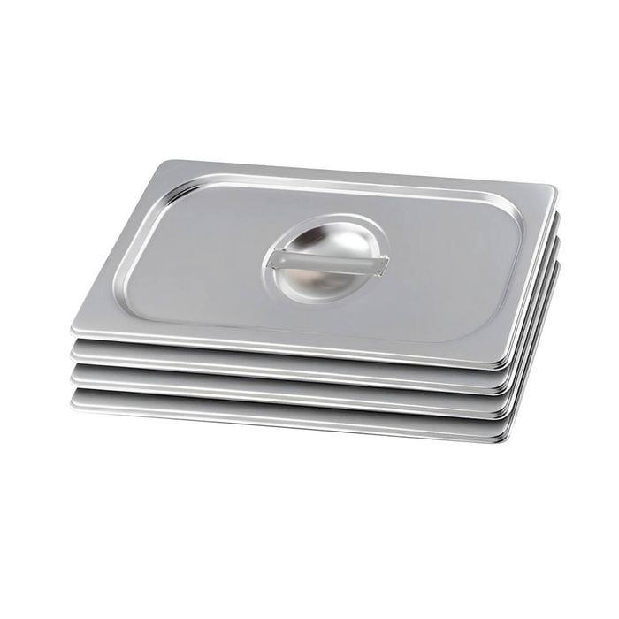 SOGA 4 Pack Stainless Steel Gastronorm Pan Lids 1/3