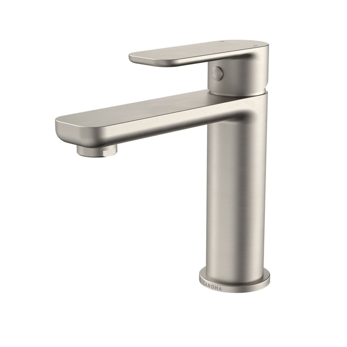 Caroma Brushed Nickel Lead Free Luna Basin Mixer