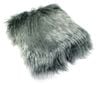 Faux Fur Long Hair Throw Rug 2 Tone Silver Grey
