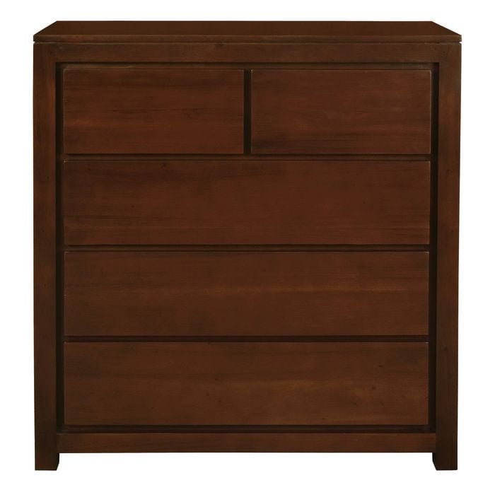 Amsterdam 5 Drawer Tall Boy  - Mahogany