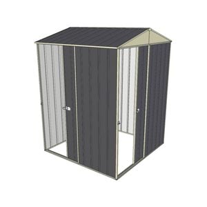 Build-a-Shed 1.5 x 1.5 x 2.3m Single Sliding Door Gable Shed with Single Sliding Side Door - Grey