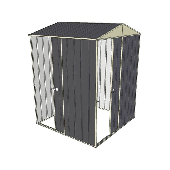 Build-a-Shed 1.5 x 1.5 x 2.3m Single Sliding Door Gable Shed with Single Sliding Side Door - Grey