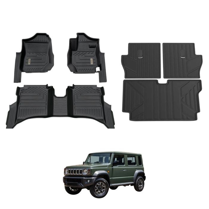 AUSGO Floor Mats & Boot Liner Set for Suzuki Jimny 5-Door Auto Transmission 2023-Onwards Car Floor Liners Cargo Mat
