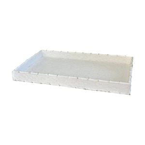 SS Collective Singapore White Weave Tray Rectangular Woven Design 32x20cm