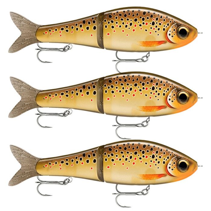 3x Rapala Super Shadow Rap Glide 11cm Jointed Swimbait Lures - Live Brown Trout