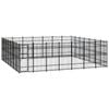 vidaXL Outdoor Dog Kennel Steel Garden Puppy Pet Enclosure Supply Cage House