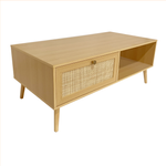 Foret Rattan TV Stand Coffee Table Cabinet Modern Entertainment Storage Drawers