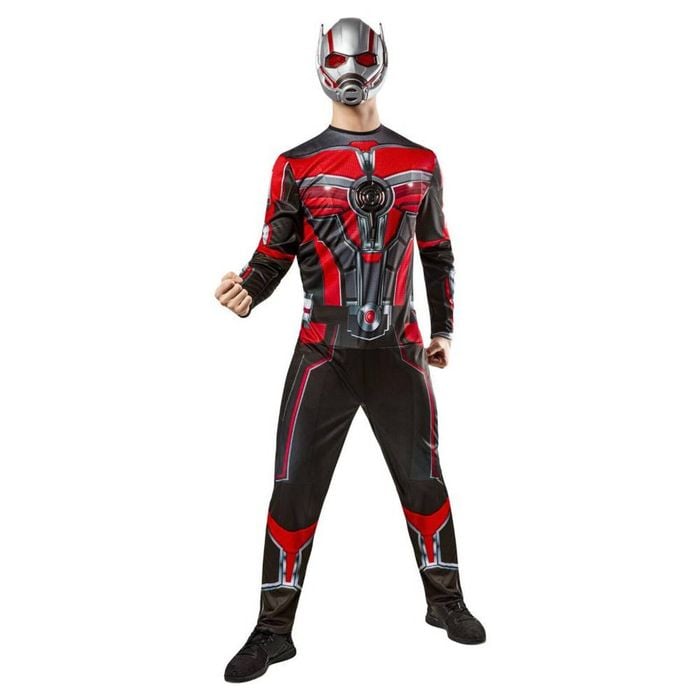 Ant-Man Quantumania Deluxe Adult Halloween Costume Marvel Jumpsuit Mask Red Colour, Medium