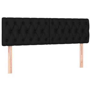 vidaXL 2x Headboards Black 72x7x78/88 cm Fabric Bedroom Bed Header Bedhead