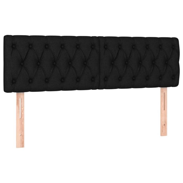 vidaXL 2x Headboards Black 72x7x78/88 cm Fabric Bedroom Bed Header Bedhead
