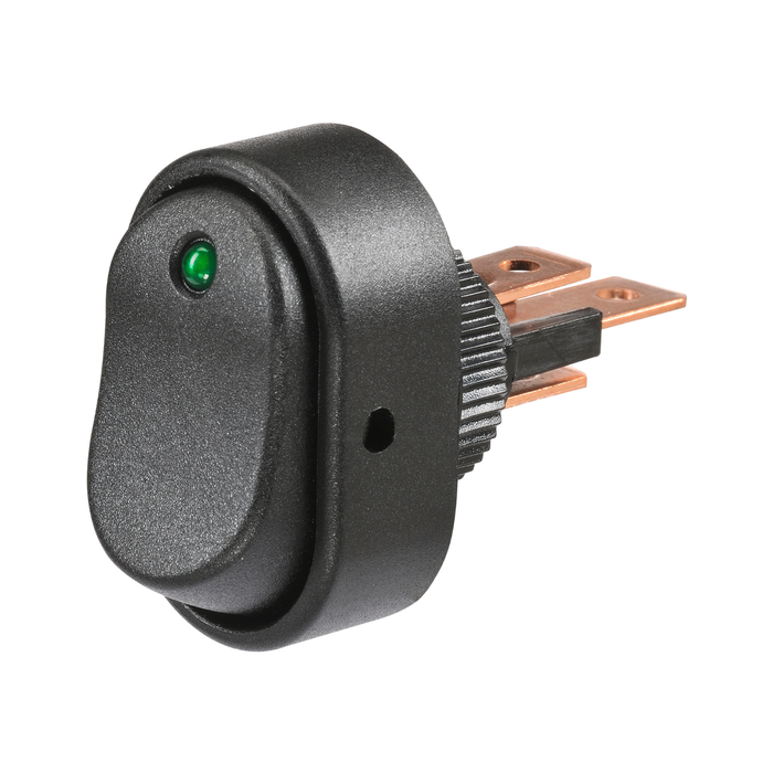Narva 12V 30A Green LED SPST On/Off Rocker Switch