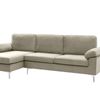 Kaveah Velvet Sofa With Left Chaise - Beige