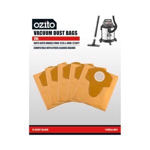 Ozito 20L Replacement Vacuum Dust Bags - 5 Pack
