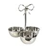 SS Collective Three Dish Bowl With Bow Handle For Nuts & Nibbles SIlver