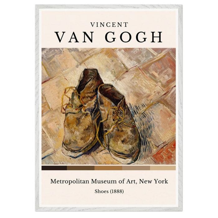 Galrie Van Gogh's Iconic Shoes Art Print Stunning Post-Impressionist Masterpiece, White Frame, A1 60 x 84cm (23 x 33inch)
