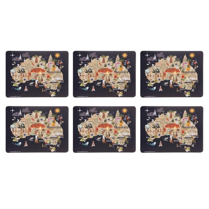 Ashdene Land Down Under Set Of 6 Placemats