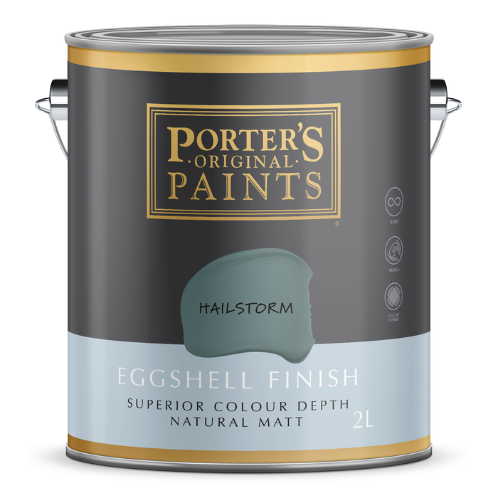Porter's 2L Hailstorm Eggshell Finish Broadwall Washable Paint