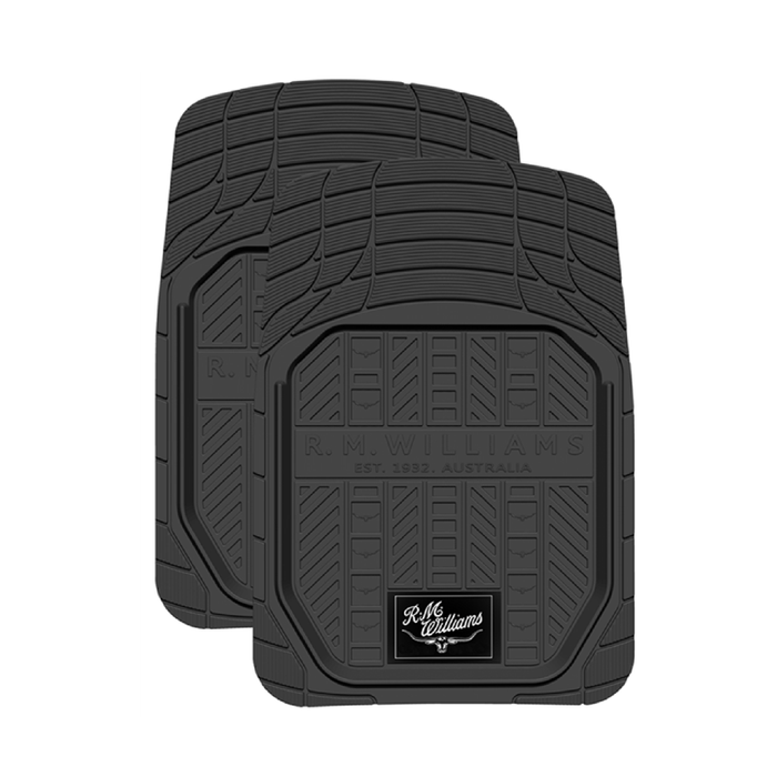 R.m.williams Rmw Heavy Duty Rubber Universal Car Floor Mats Black Front Pair