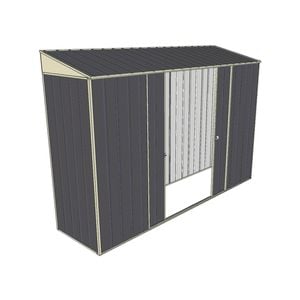 Build-a-Shed 3.0 x 0.8 x 2.0m Double Sliding Door Skillion Shed - Grey
