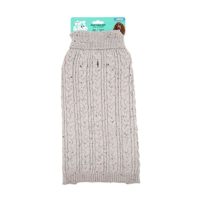 Art & Bob 40cm Grey Medium Knitted Dog Jumper