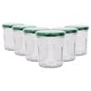 Argon Tableware Glass Jam Jars with Green Lids - 250ml - Pack of 6