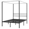 Vevor Full Size Canopy Bed Frame Black With Four Posters Design Heavy Duty Steel Slats Support