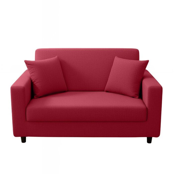 Anyhouz 2 Seater Sofa Cover Plain Red Style And Protection For Living Room Sofa Chair Elastic Stretchable Slipcover