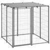 vidaXL Dog Kennel Silver 110x110x110 cm Steel Outdoor Puppy Enclosure Cage