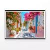 Street with Flowers in Greece  Print 100% Australian Made 120x90cm  (Poster)