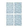 2x 2pc Ladelle Jacquard Soft Durable Cotton Flower Kitchen Tea Towels Blue
