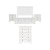 Celosia 4pc Queen Bed Frame Bedroom Suite Timber Bedside Tallboy Package - White