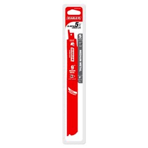 Diablo 9" Bi-Metal Reciprocating Saw Blades For Medium Metal- 5 Pack
