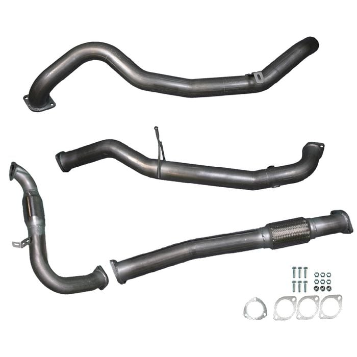 Ignite Exhausts Turbo Back For Nissan Gu Patrol 3l Coil Spring Ute 3" Cat & Pipe Raw Aluminised Steel