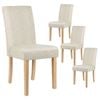 ALFORDSON Set of 4 Dining Chairs Cafe Kitchen Chair Retro High-Back Wood Fabric Beige