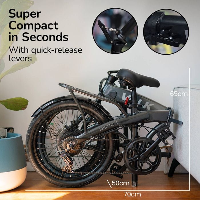 VALK Shuttle Electric Folding Bike, Gen II, Shimano 7-Speed
