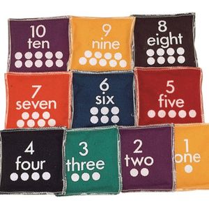 12cm Square Numbered Beanbags - Pack of 10