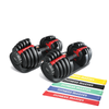 Fitness Master 48kg Adjustable Dumbbell 2x24kg Dial Weight W/ Free Band Home Gym