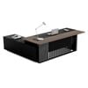 Modern Furniture MADEIRA 220cm Executive Desk - Hazelnut & Black Concrete