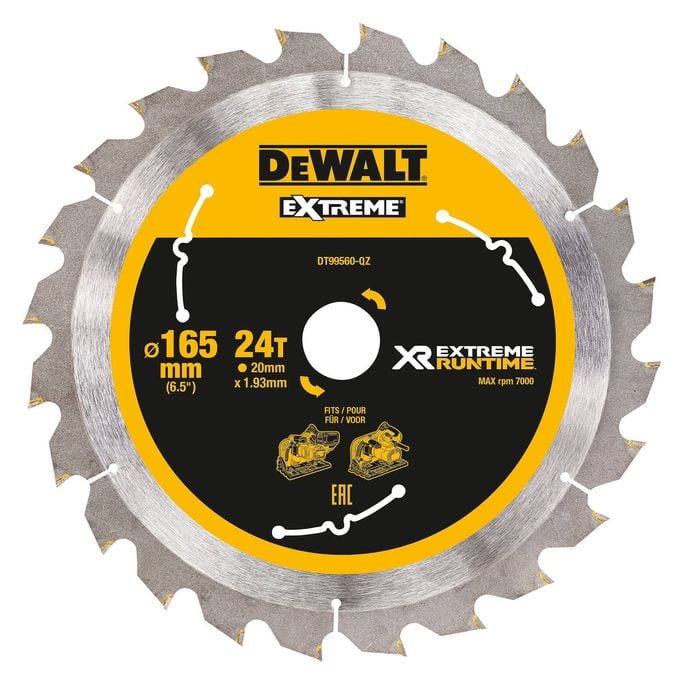DeWALT XR 165mm 40T Extreme Runtime Circular Saw Blade DT99560-QZ