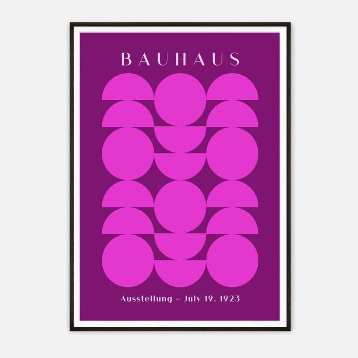 Galrie Bauhaus Geometric Art Print Modern Abstract Poster for Contemporary Spaces, Black Frame, 50 x 70cm (20 x 28inch)
