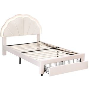 Artiss King Single Bed Frame Velvet Platform Bed
