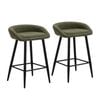 Oikiture Bar Stools Boucle Green X2