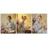 3pcs Afternoon Time Girl with Dog  Print 100% Australian Made 3 x 40x60cm (Metal Print)
