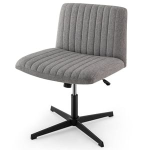 Costway Reclining Leisure Chair Swivel Desk Chair Computer Lounge Chair Grey